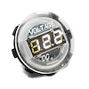 RS4010W Clear Digital Volt Meter Round Gauge, w/ White LED Display, 12 volt operation range - image 1