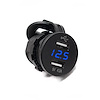 RS507971B Dual port USB socket, w/ voltmeter in Blue LED, 2 Port USB Socket 4.2A - image 1