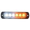 RS70016W-A White/Amber Switching 6-LED Ultra Slim Flush Mount 19-Flash Pattern Marker Strobe Light