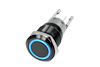 RS-B16MM-LEDB 16 mm Black 2 Position On/Off Switch, Blue, Black Flush Mount, 12 V - image 1