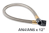 Stainless Steel PTFE Braided Hose with -4 AN to -6 AN Black Hose Ends - image 1