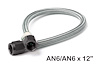 Stainless Steel PTFE Braided Hose with -6 AN to -6 AN Black Hose Ends - image 1