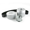 10091 Gilmer Style Pulley Kit, Billet Aluminum, SBC Long Water Pump, Satin