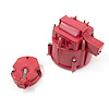 JM6953R HEI Distributor Standard Cap and Rotor Kit, 6 Cylinder Male, Red - image 1