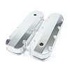 JM8092-8CA Valve Covers, Fab. Alum., Short Bolt w/ Holes BBC, Clear Anodized