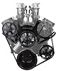 Serpentine Engine Pulley Kit Small Block Chevy with Reverse-Rotation Long Water Pump - image 1
