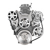 1-673-001-02 Aluminum Complete Serpentine Belt Drive System Kit for Small Block Chevy 350 [Polished]