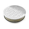 14 Polished Flamed Aluminum Air Cleaner kit with 3 Element - image 1