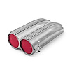 Polished Aluminum Single / Dual Carburetor Shot Gun Finned Hood Scoop - image 1