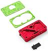 PCE118.1003 2-Circuit 4 Barrel Carburetor Metering Block [Red Anodized Finish] - image 1
