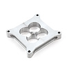 1" Carburetor Spacer Square Bore 4 Port Clear Anodized - image 1
