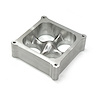 2" Carburetor Spacer Square Bore 4 Port Clear Anodized - image 1