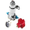 140 Gph Universal High Flow Chrome Electric Fuel Pump w/ Red Regulator / Gauge - image 1