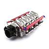 PCE148.1100.02 Polished Aluminum Intake Manifold with 92mm Throttle Body for Chevy LS1, LS2, LS6