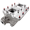 Ford SBF 289 302 Twin Carburetor Blower Manifold With Billet Adapter Plates - image 1