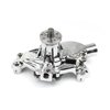 PCE195.1083.03  Aluminum High-Volume Short Water Pump for Chevy Small Block Engines w/Heater Port [Chrome] - image 1