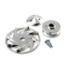 Universal Chevy Ford Single V Groove Silver Billet Alternator Pulley and Fan Kit - image 2