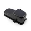 Steel Oil Pan Small Block Chevy 350, Rear Wet Sump - Black Painted Finish - image 2