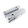 Chevy SBC 350 Chrome Steel Valve Covers - Tall w/ Baffled Hole - image 1