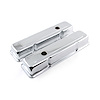 Chevy SBC 350 Chrome Steel Valve Covers - Short w/ Baffled Hole - image 1