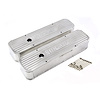 Chevy SBC 350 Silver Anodized Fabricated Valve Covers - Tall w/ Hole - image 1