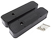 Chevy SBC 350 Black Anodized Fabricated Valve Covers - Tall w/ Hole - image 1