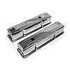 Chrome Steel Valve Covers for Chevy Small Block 350, Tall w/ Hole - image 1