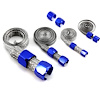 Universal Stainless Steel Braide Hose and End Sleeve Kit - Blue - image 1