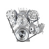 Billet Aluminum Serpentine Pulley Kit Small Block Chevy [Clear Anodized] - image 1