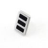 2 x 3 1/8 Chrome Brake Pad Pedal Only With 3 Rubber Inserts - image 1