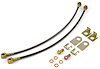 Stainless Steel Braided Brake Lines 18 in. Long, End 1: 10mm or 3/8 in. Banjo, End 2: 3/8-24 in. Inverted Flare - image 1