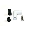White Ceramic Spark Plug Boot - 90 Degree - Fits 8 mm Wire - image 1