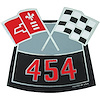 Air Cleaner Decal 1964-88 GM Crossed Flags 454 - image 1