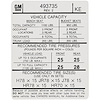 Decal 74 Pontiac Tire Pressure KE 493735 - image 1