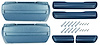 BK16BL Armrest Kit, 1968-69 Front Pads/Bases w/Rear Pads Only - image 1