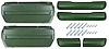 BK16OG Armrest Kit, 1968-69 Front Pads/Bases w/Rear Pads Only