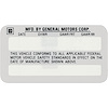 Decal 76-77 GM All Interior Vehicle Certification Kit - image 1