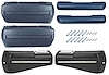 CH37373-DB Armrest Kit, Front/Rear, 68-69 Chevelle/Cut/Pont A-Body, Black Rear Base w/Trim - image 1