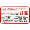 Decal 70 Cutlass Tire Pressure 350 - image 1