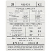 Decal 74 GTO Tempest Lemans Tire Pressure KC - image 1