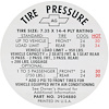 Decal 67 Chevelle Tire Pressure w/o AC - image 1