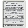 Decal 69 Grand Prix Tire Pressure RG - image 1