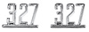 PZ00046-PR Emblem, Fender, 1965-67 Chevelle/El Camino, 327, Pair