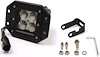 CREE LED Flood Light with Chrome Light Panel [3 in. Cube, Flush Mounted, Black]