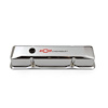 Slant-Edge Tall Stamped Aluminum Valve Covers for 1959-1986 Small Block Chevy [Chrome, Recessed Emblem] - image 1