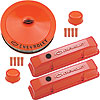 Die-Cast Aluminum Valve Cover Dress-Up Kit for 1958-1986 Small Block Chevy in Chevy Orange Finish - image 1