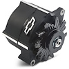 141-146 Slant-Edge Alternator with Raised Bowtie Emblem for Chevy Small Block, Big Block V8 Engines [Crinkle Black]