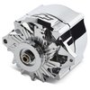 141-154 Slant-Edge Alternator with Black Recessed Bowtie Emblem for Chevy Small Block, Big Block V8 Engines [Chrome] - image 2