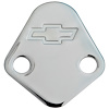 Bowtie Fuel Pump Block-Off Plate for Big Block Chevy in Chrome - image 1