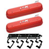 141-257 Die-Cast Slant-Edge Valve Cover Kit for GM Gen III/IV LS Engines w/Raised LSX Logo [Orange] - image 1